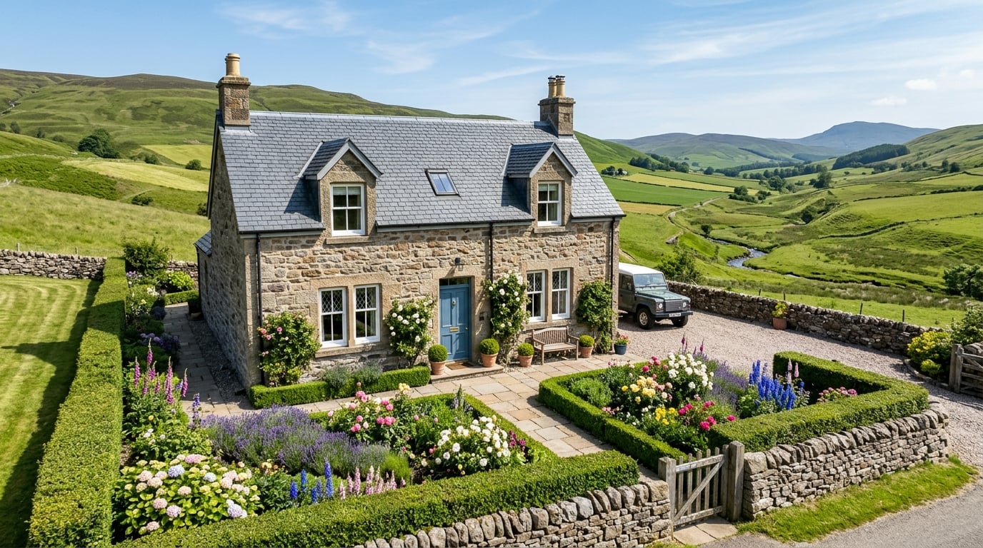 Beautiful Scottish stone house with new slate roof